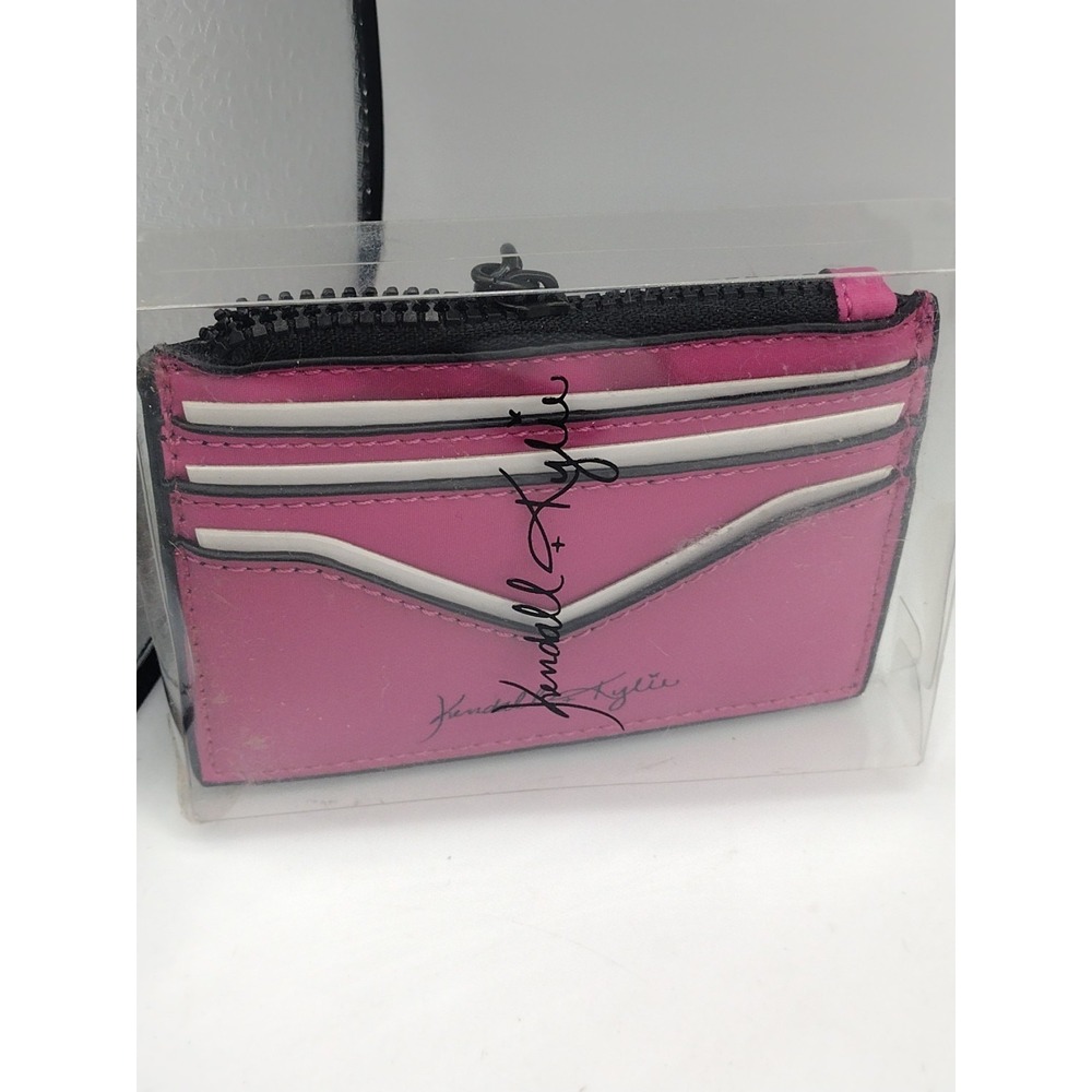 Kendall + Kylie Pink Coin Purse Wallet ID Key Chain Lobster Clasp Zipper NEW